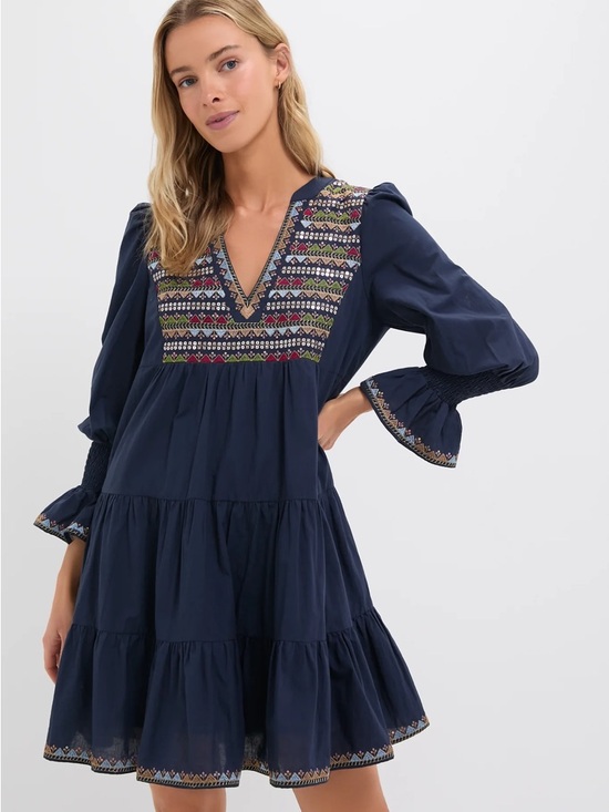Tuckernuck Dresses & Skirts - Tuckernuck Pomander Place Navy Embroidered Sequin Kenzo Swing Dress Size XXL